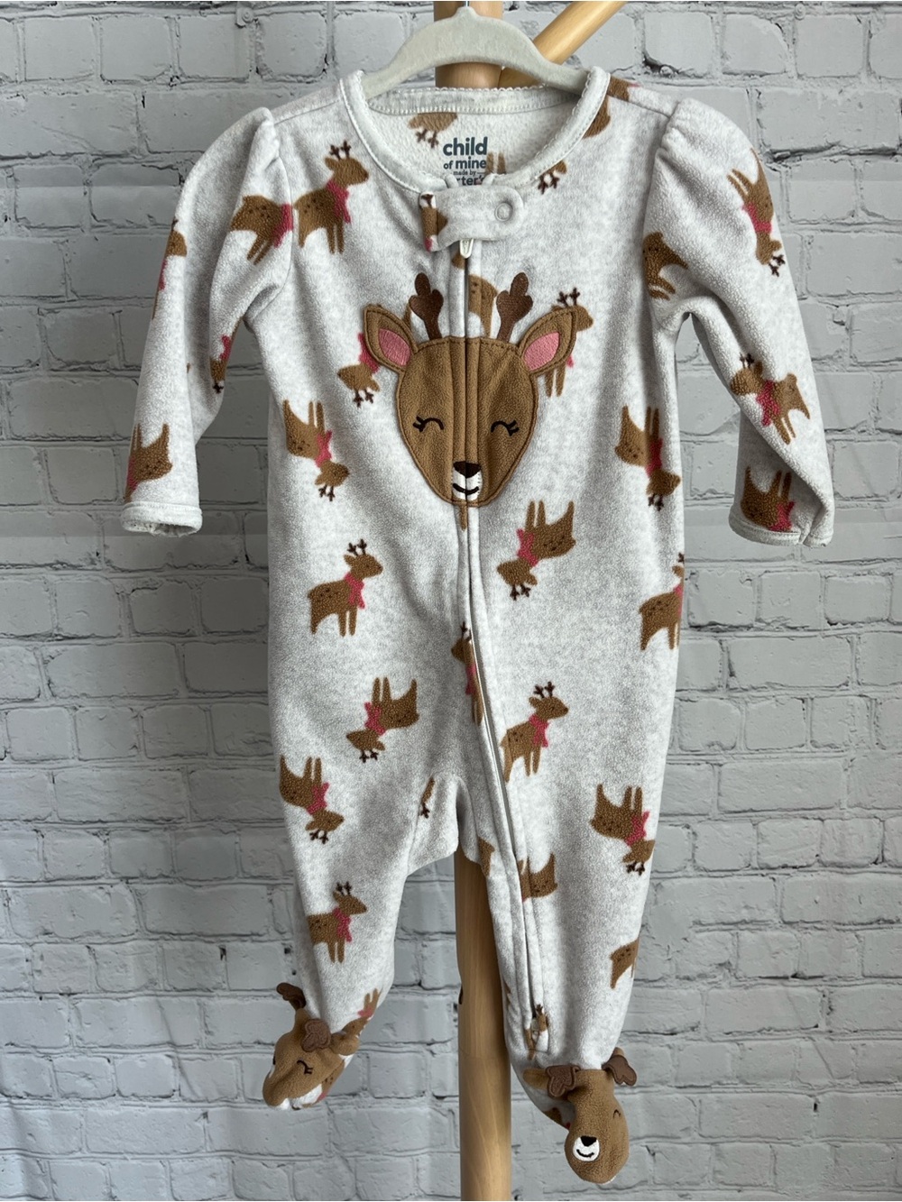 ⭐️⭐️PICK 5 / $20 Child of Mine Gray Reindeer Fleece One-Piece Pajamas